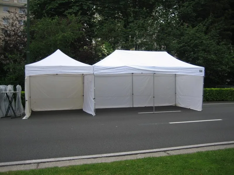 Tente d&eacute;pliable Canopy blanc 3m x 6m - 18m&sup2;