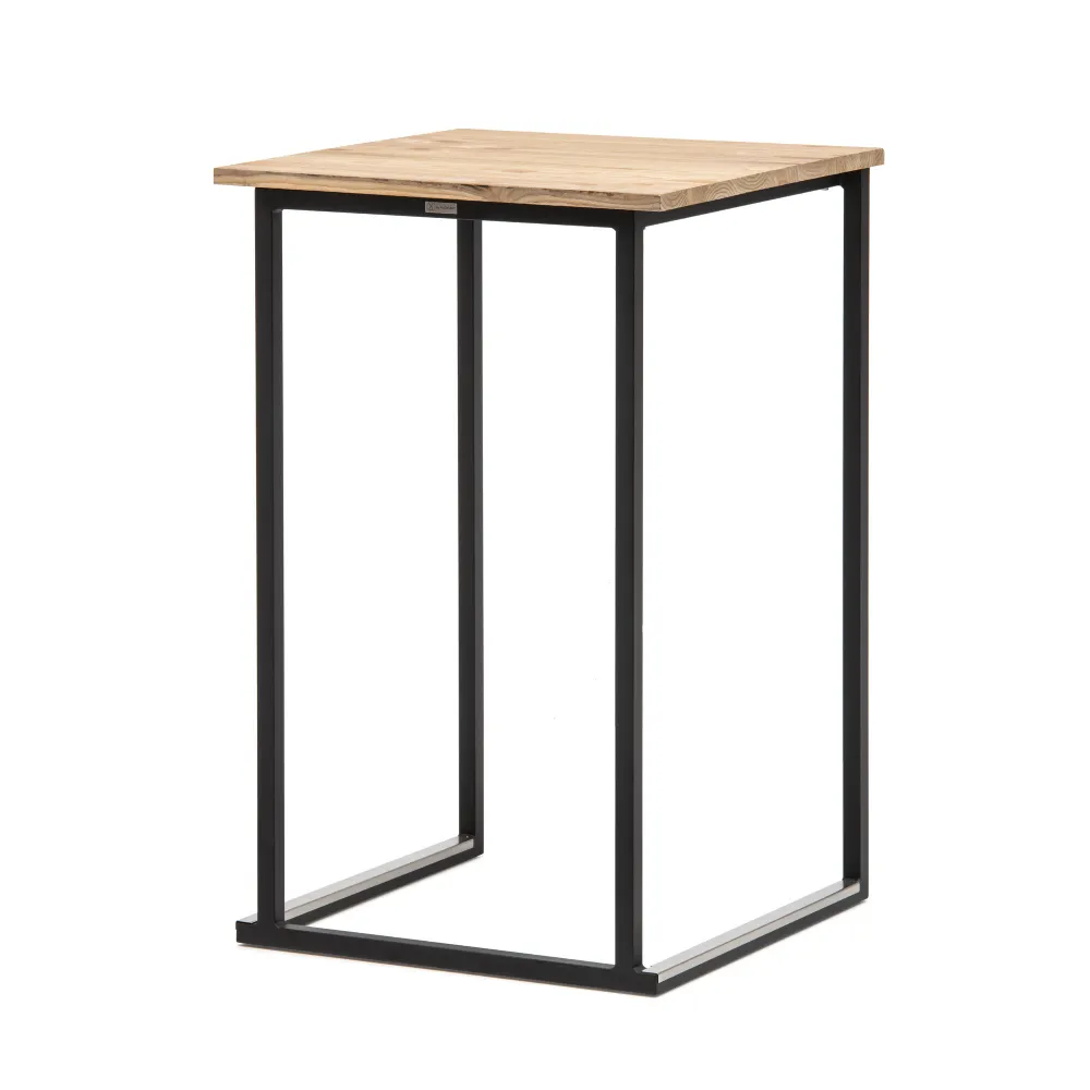 Table mange-debout Kubo noir avec tablette bambou