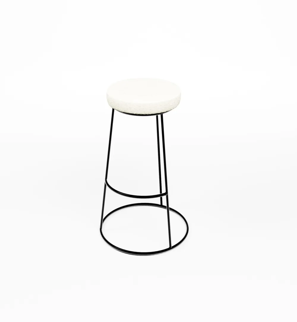 Tabouret Alice - Assise teddy blanc