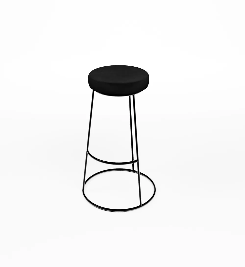 Tabouret Alice - Assise velours noir