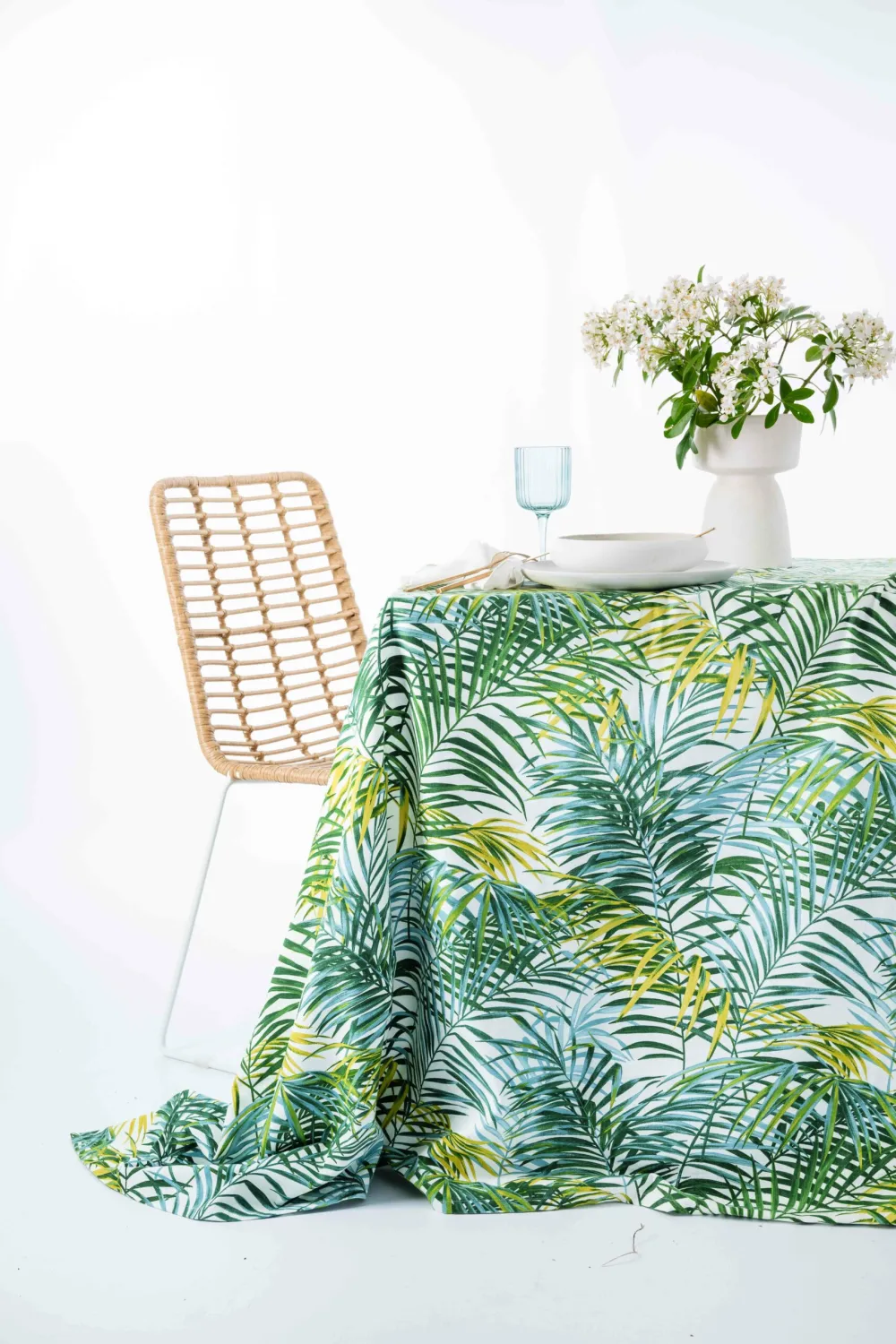 Nappe 2,80m x 3,10m Palmiers - Coton imprim&eacute;
