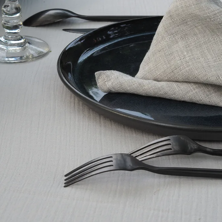 Nappe 2,80m x 3,10m Grise - Gaze de coton