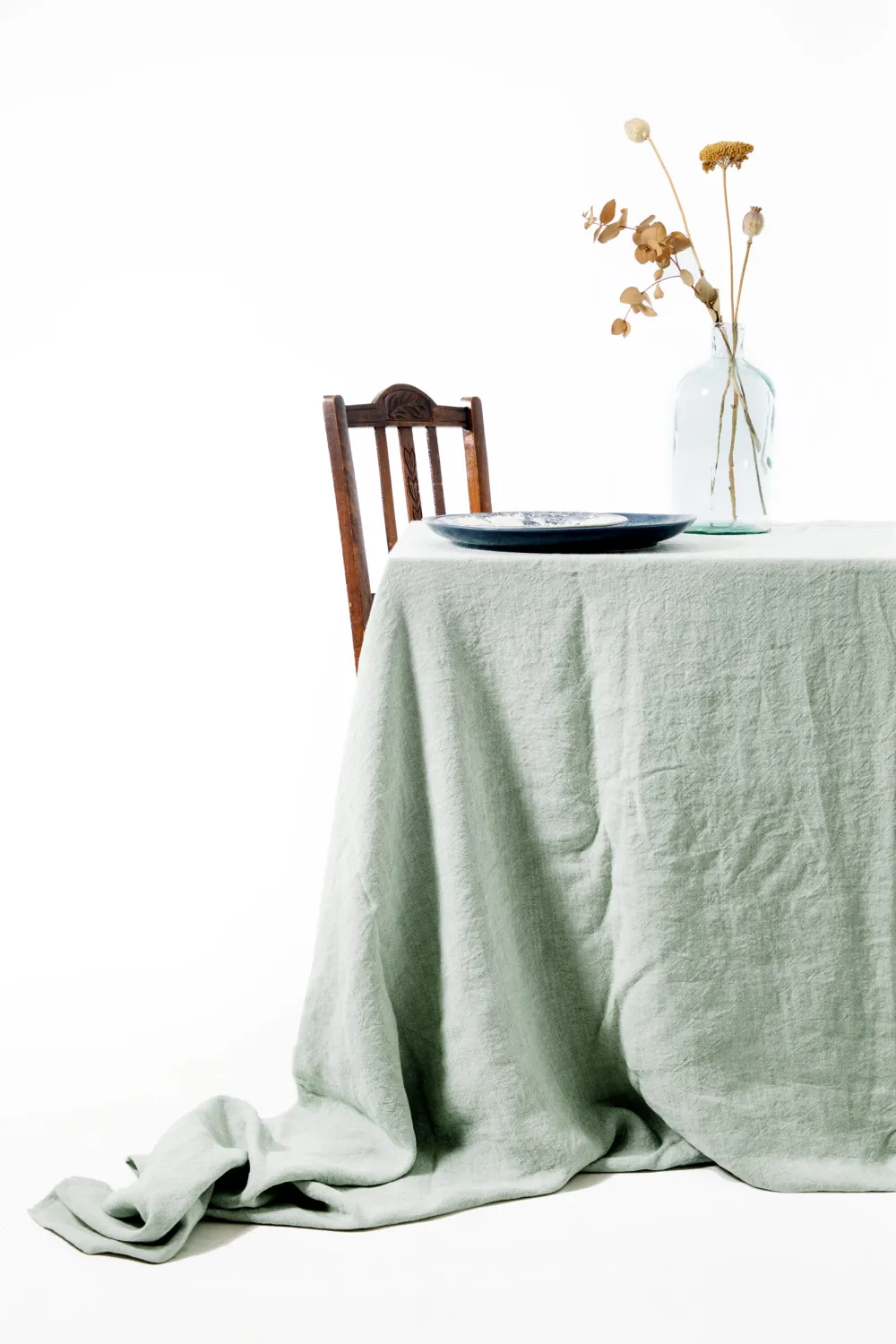 Nappe 3,00m x 3,00m Vert d'eau - Lin