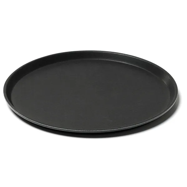 Plateau rond antid&eacute;rapant noir