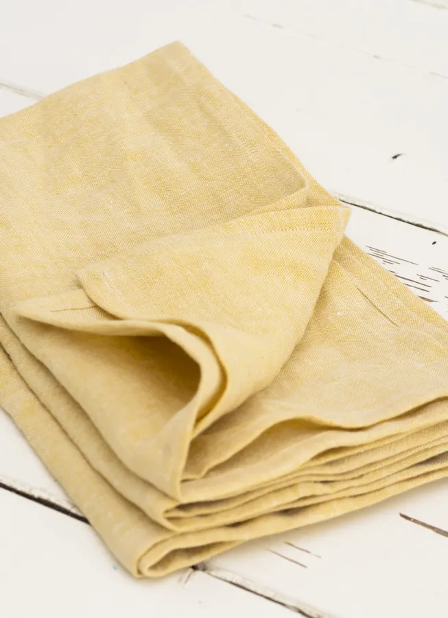 Serviette 28cm x 48cm Moutarde - Lin