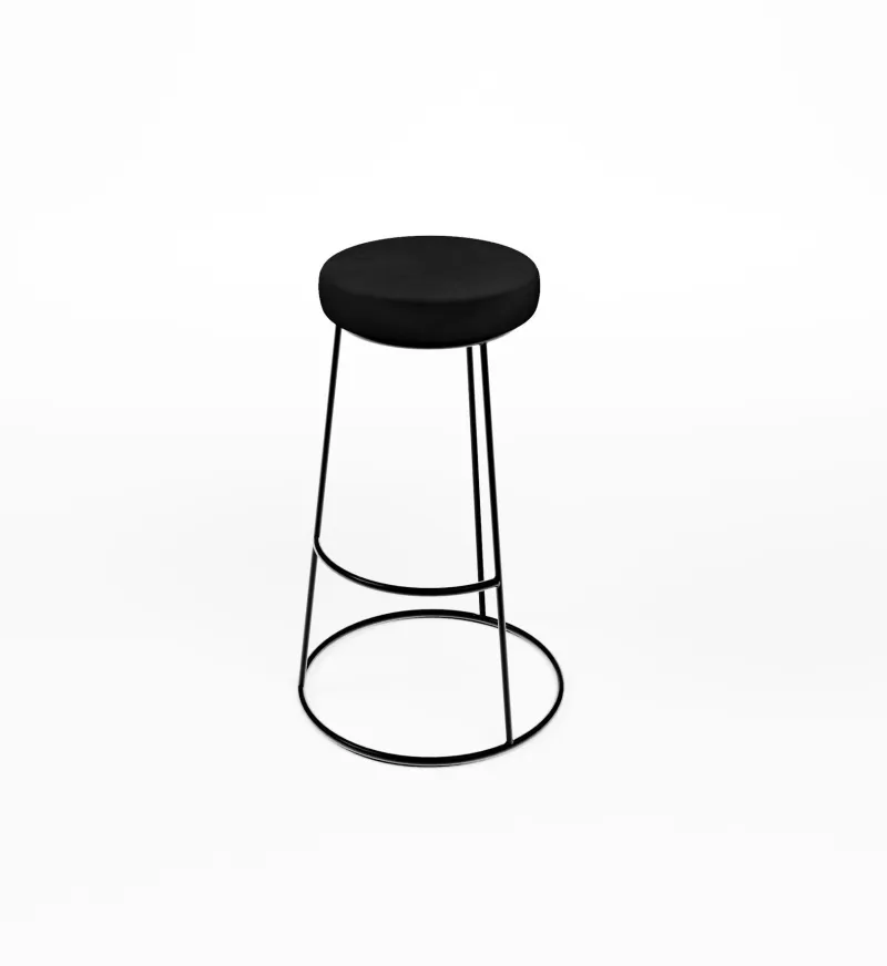 Tabouret Alice - Assise velours noir