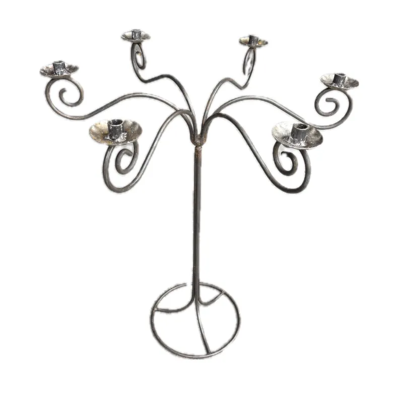 Chandelier 6 branches en fer forg&eacute; H:75cm