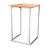 Table mange-debout Kubo blanc avec tablette bambou