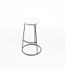 Tabouret Alice - Assise teddy blanc